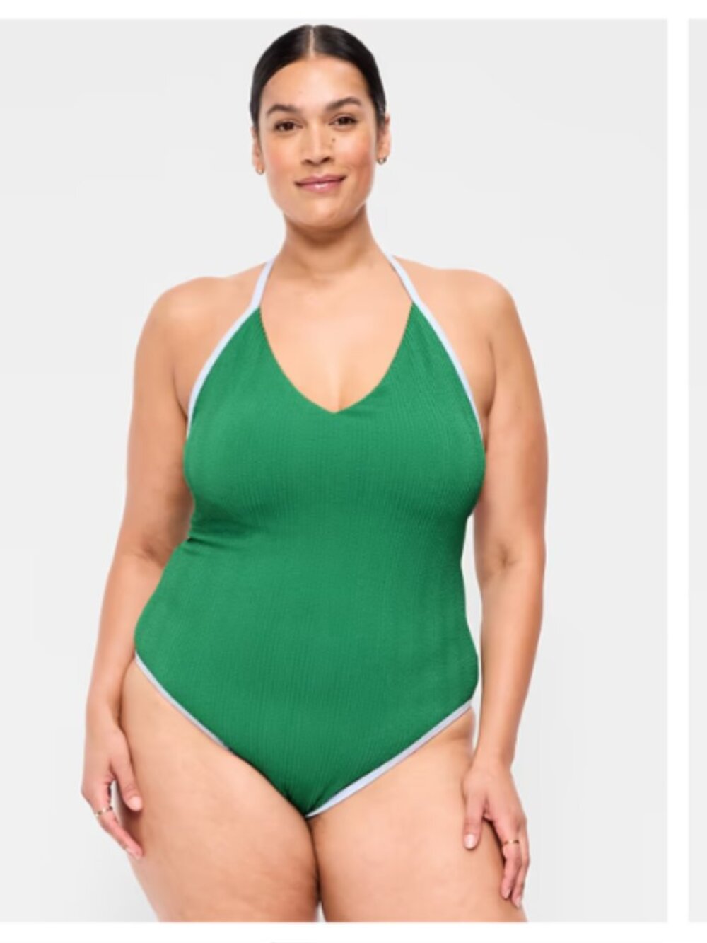 Old Navy Ribbed V-Neck Halter One-Piece Swimsuit NWT 4X